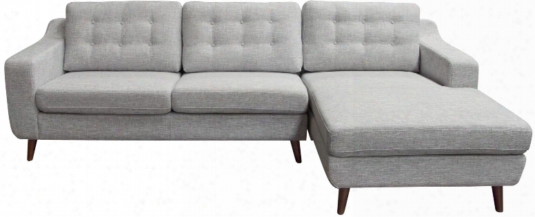 Jordana Rf Jordanarf2pcsectlg 2pc Sectional By The Side Of Velcro Seat & Back Cushions Tufted Back Cushions And Hadwood Frame In Light Grey