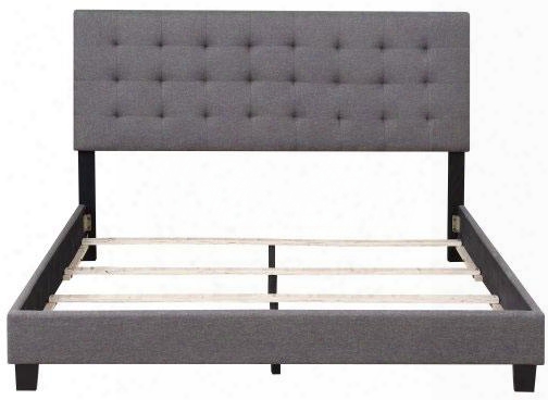 Kenzie U-31459-kgbed-2c 89quot; Tufted King Upholstered Bed With Upholstered Side Rails Tufted Headboard And 4 Cross Slats With Support Leg In Hayden Marmor