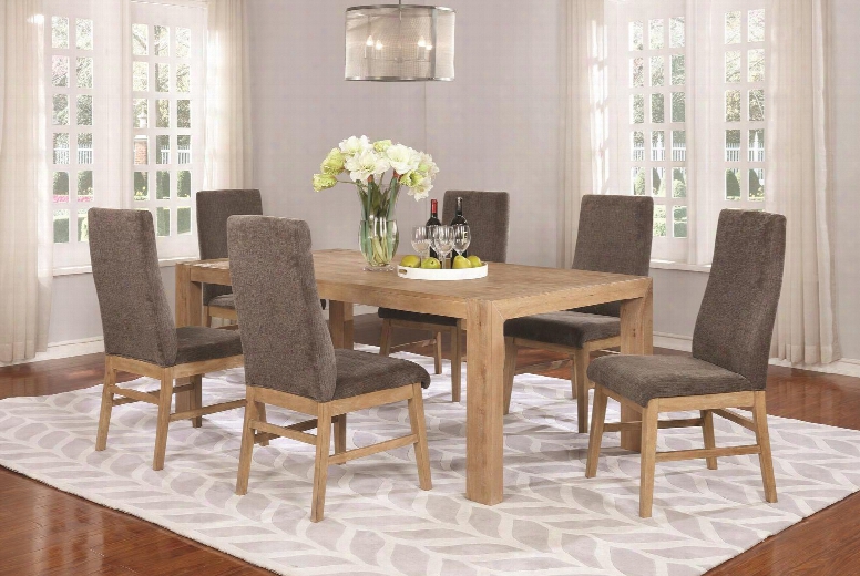 Kingston Collection 107751set 7 Pc Dining Room Set With Dining Table + 6 Side Chairs In Drifted Acacia