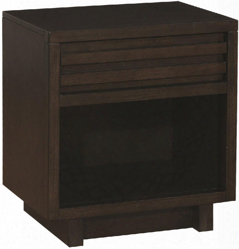 Matheson Collection 204552 22" Nightstand With 1 Drawer Bottom Shelf Finger Tip Drawer Pulls Solid Poplar And Birch Veneers Construction In Graphite