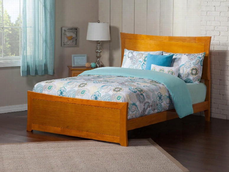 Metro Ar9046037 83" X 64" Queen Bed With Matching Foot Board And Eco-friendly Solid Hardwood With Non-toxic Finish In Caramel