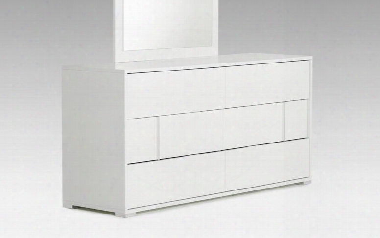 Morrest Nicla Italian Collection Vgacnicla-drs 61" Dresser Wifh 6 Drawers Chrome Accents And Glossy Finish In