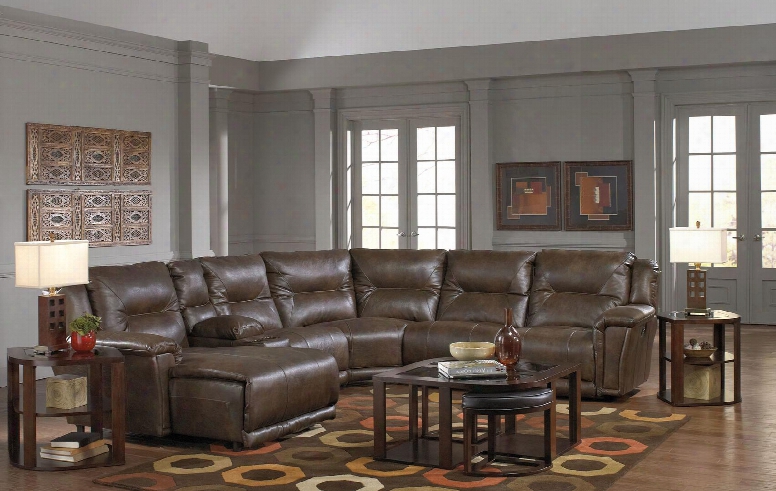 Montgomery Collection 1752-9-4-8-4-7-1123-19/1223-19 142" 6-piece Sectional With Left Arm Facing Chaise Console 2x Armless Chairs Corner Wedge And Right Arm