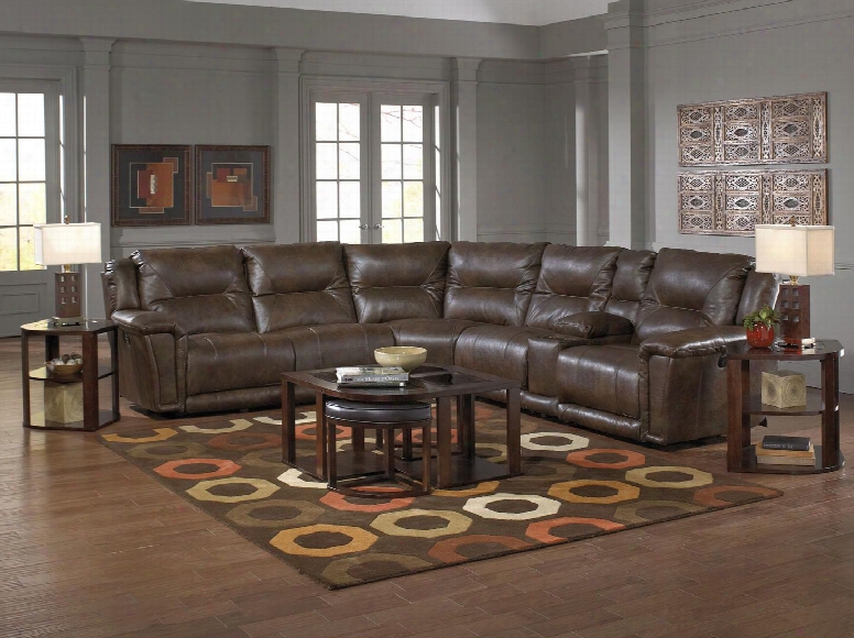 Montgomery Collection 61756-4-8-4-9-7-1123-19/1223-19 140" 6-piece Sectional With Left Arm Facing Recliner 2x Armless Chairs Corner Wedge Console And Right