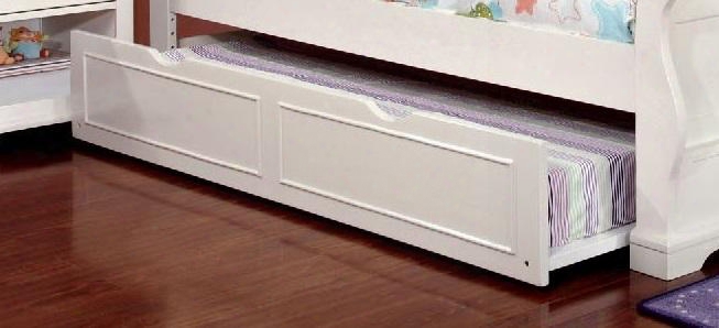 Mullan Collection Cm7943wh-trnd Trundle With Attractive Molding Solid Wood And Wood Veneers Frame Construction In Off-white