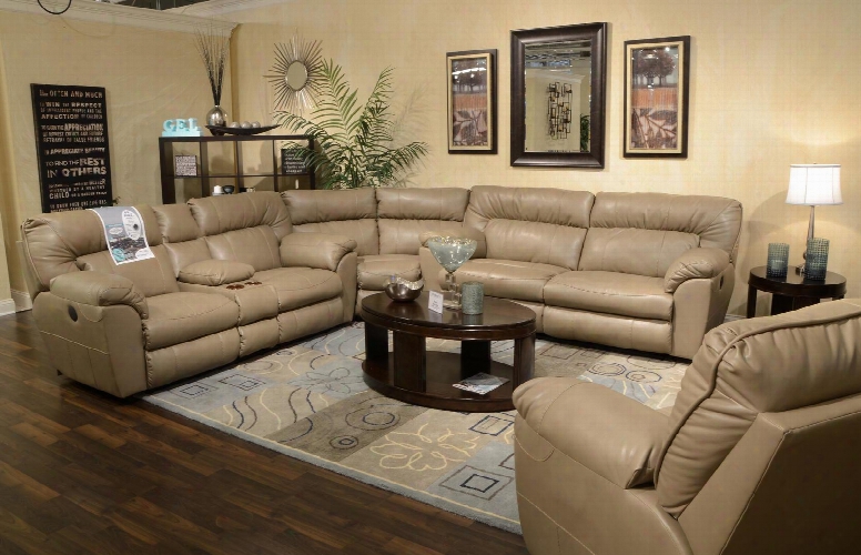 Nolan Collection 64041-8-9-1233-11/3033-11 3-piece Sectional With Power Reclining Sofa Wedge And Power Reclining Loveseat In