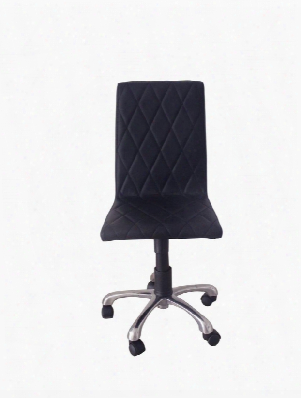 Oc1465pblk Julian Armless Office Chair Black Faux Leather High Denstiy Foam Adjustable Height Aluminum Base With