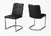 I 1083 Set of (2) 34" Dining Chair with Leather-Look Upholstery and U-Shaped Chrome Metal Base in