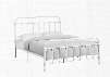 I 2637Q Queen Bed with Metal Tube Frame and Slats in White - Frame