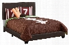 I 5910F Full Bed with Faux Leather Upholstery and Solid Wood Legs in Dark