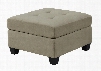 I 8376TP 32" Ottoman with Tufted Top and Plastic Block Feet in Taupe