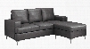 I 8600GY 78" Sofa Lounger with Bonded leather Upholstery Track Arms and Metal Legs in Charcoal