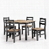 Maiden Collection CS18207 39" 5-Piece Solid Wood Dining Set with 1 Table and 4 Chairs in Black