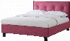 SSU-CL1950T-P 82" Euro Twin Platform Bed with Polyester Fabric Upholstery Tufted Detailing and Tapered Legs in Faded