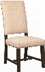 Suthers Collection 102820 19" Side Chair with Nail Head Trim Tapered Legs Smoky Black Asian Hardwood Construction and Chenille Fabric Upholstery in Beige