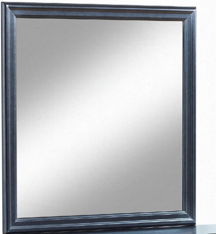 Randa Collection G6550-m 38" X 38" Mirror With Crocodile Texture And Wood Veneer In