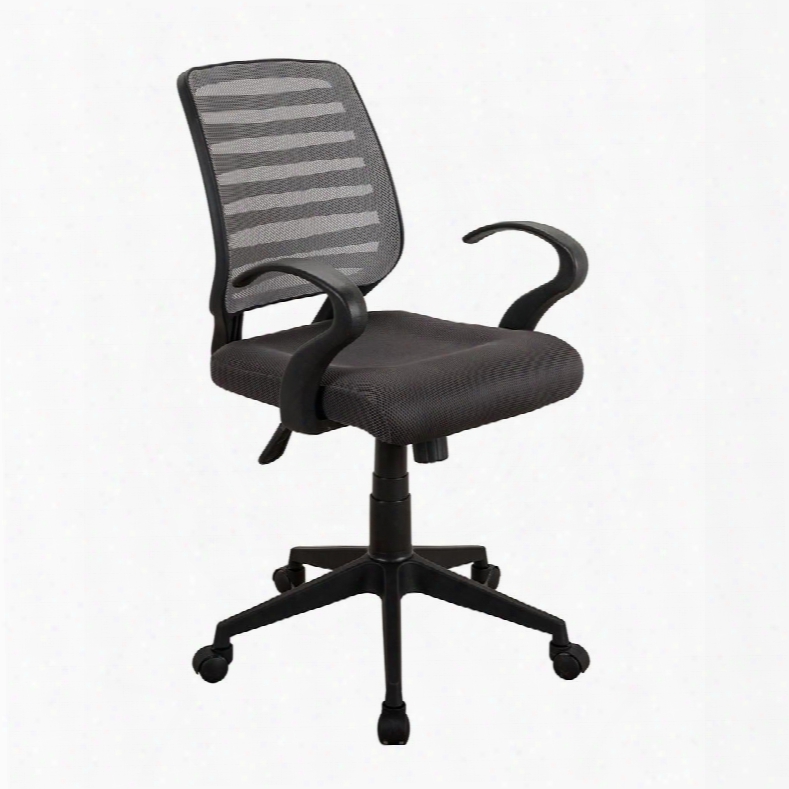 Rta-2920-gry Comfy Rolling Mesh Task Chair W Arms And