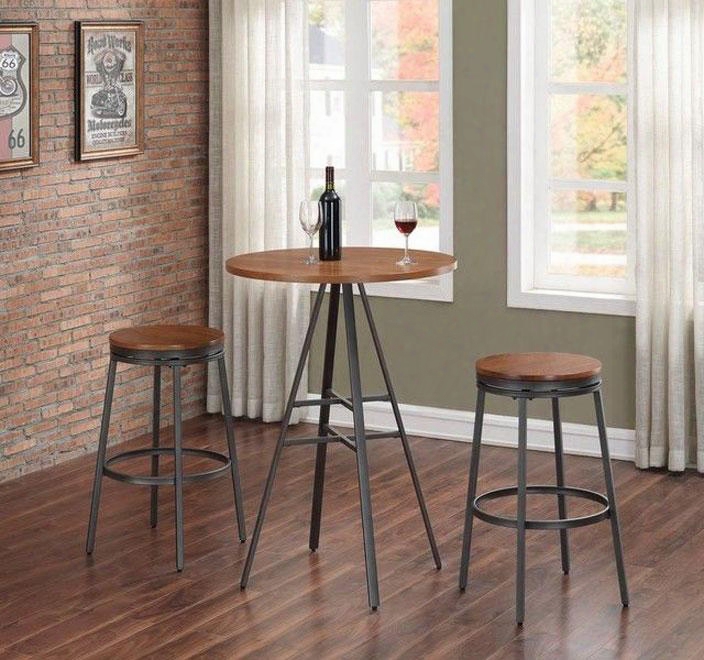 Stockton P1-101-b100-3pc 3pc Pub Height Table Set With Backless Swivel