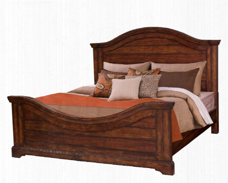 Stonebrook Collection 7800-66pan King Panel Bed With Planked Headboard With  Arched Molding And Inverted Footboard In