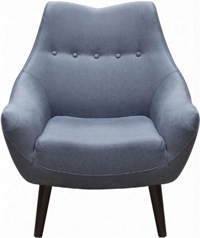 Sydney Sydneychbu 35" Accent Chair In Blue Fabric With Wood