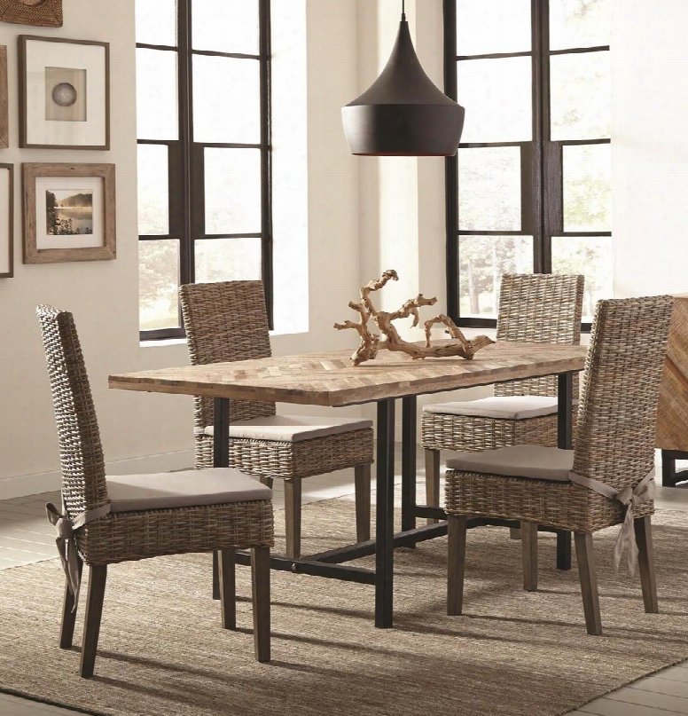 Thompson Collection 107561rc 5 Pc Dining Room Set With Dining Table + 4 Side Chairs In Natural Mango