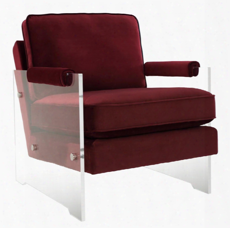 Tov-a107 Serena Burgundy Velvet/lucite