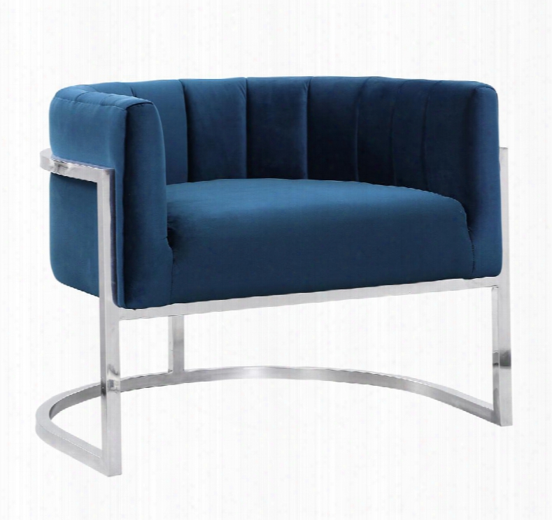 Tov-a148 Magnolia Navy Chair With Silver