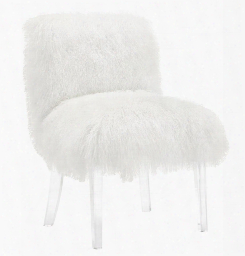 Tov-a75 Sophie White Sheepskin Lucite