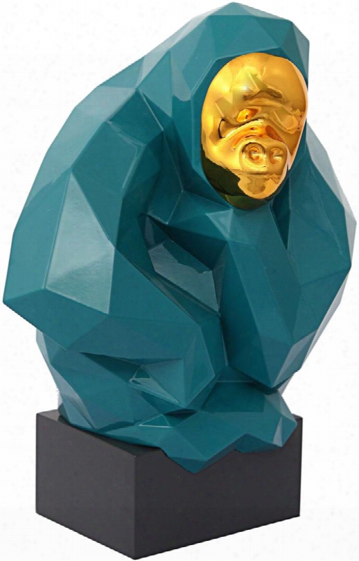 Tov-c6608 Pondering Ape Large Sculpture - Green And