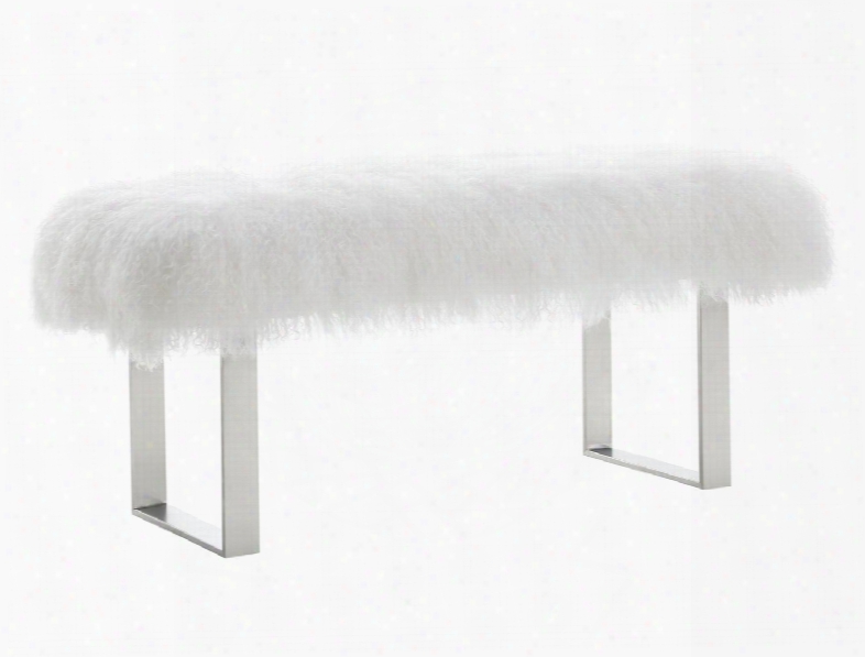 Tov-o92 Sherpa Sheepskin Bench With Silver