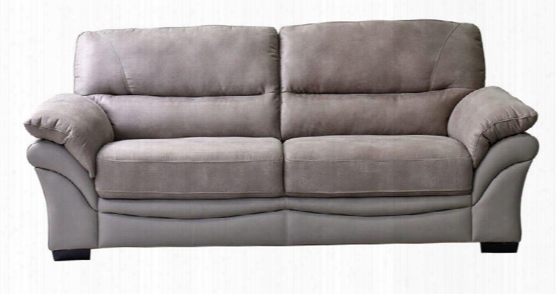 Victoria Victoriasota 88" X 39" Two-tone Soft Touch Fabric Sofa With Overstuffed Arm Design Two Over Two Design And Wood Leg In