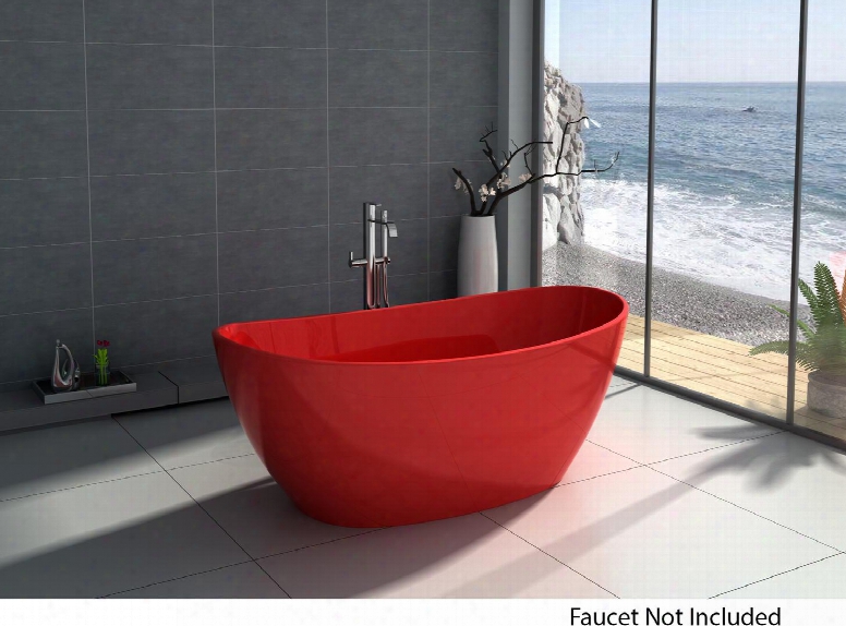 Wj8611-r 64" Bath Tub With Solid Surface Build In Overflow And 96 Gallon Capacity In Matte