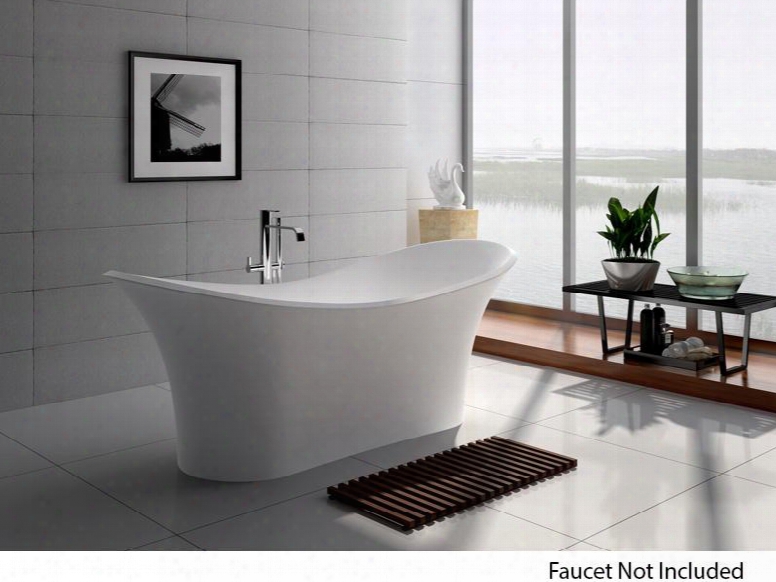 Wj8614-w 69" Bath Tub With Build In Overflow Drainer And 62 Gallon Capacity In Matte