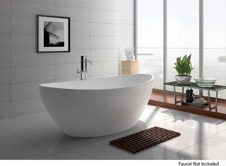 Wj8643-w 63" Bath Tub With Build In Overflow Drainer And 72 Gallon Capacity In Matte