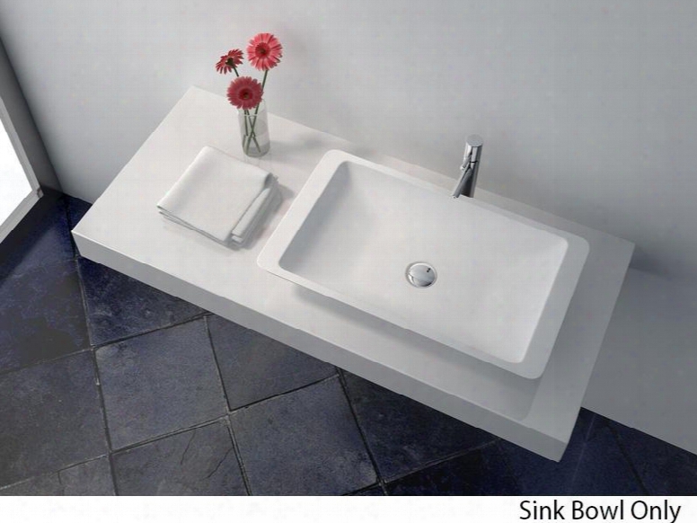 Wj9002-w 24" Rectangular Sink Bowl With Solid Surface In Matte