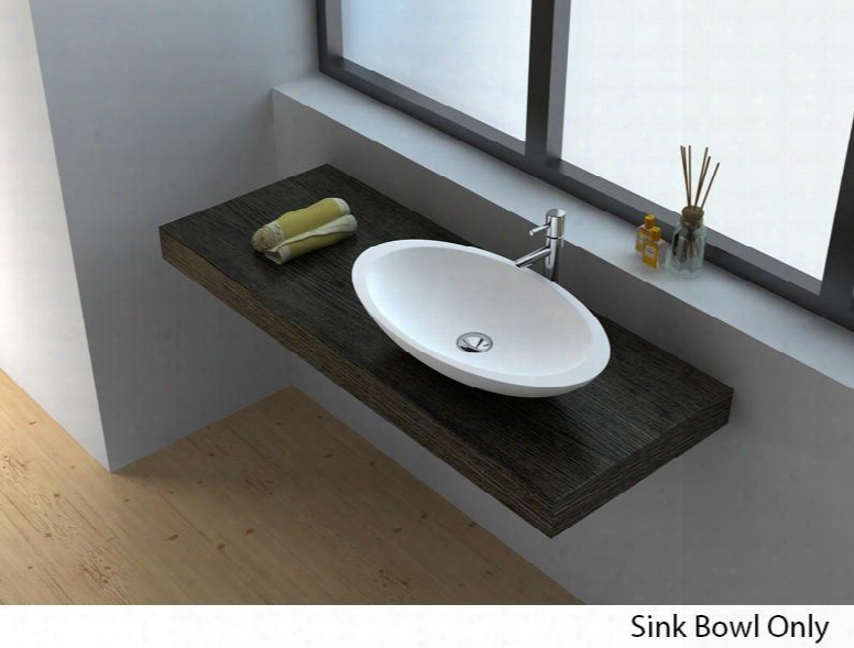 Wj9005-w 24" Oval Sink Bowl With Solid Surface In Matte