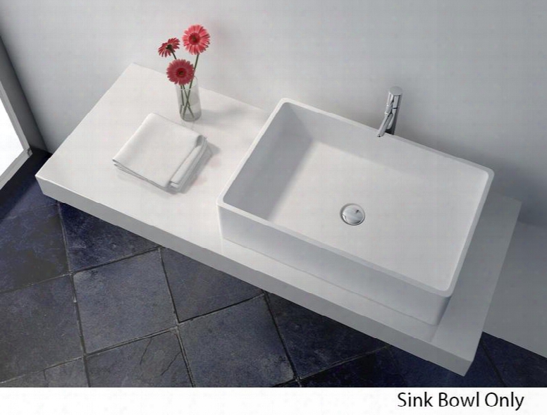 Wj9009-w 24" Rectangular Sink Bowl With Solid Surface In Mat Te