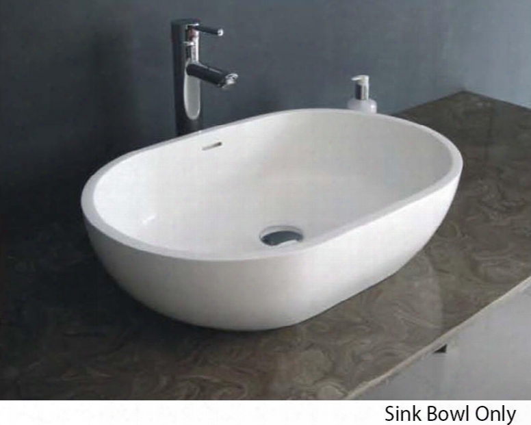 Wj9034-w 23" Oval Sink Bowl With Solid Surface In Matte