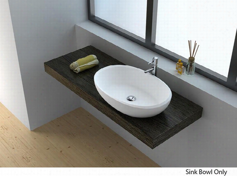 Wj9077-w 24" Oval Sink Bowl With Solid Surface In Matte
