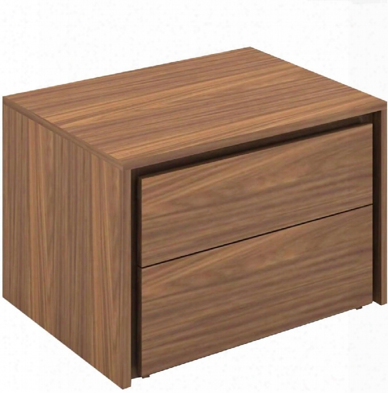 Zen Collection Cb-1104-n-wal 23" Nightstand With 2 Drawers Medium-density Fiberboard (mdf) And Veeneer Materials In Walnut