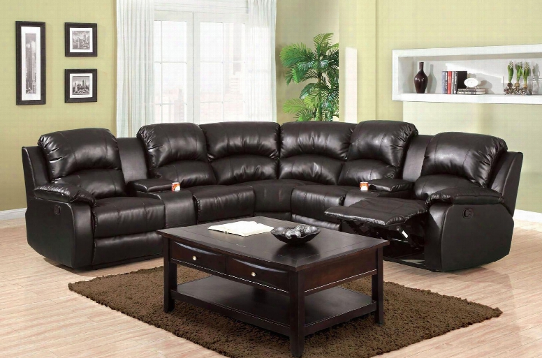 Aberdeen Collection Cm6557bp-pk 117" 3-piece Reclining Sectional With Left Arm Facing Console Loveseat Corner Wedge And Right Arm Facing Console Loveseat In