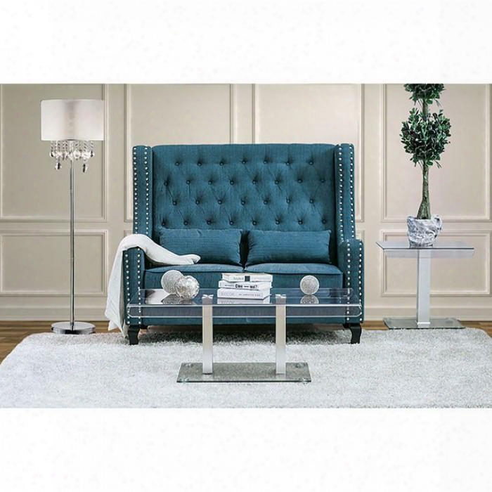 Alicante Cm-bn6449tl-pk 57" Loveseat Bench Wing-back Design Button Tufting And Nail-head Trim In Dark