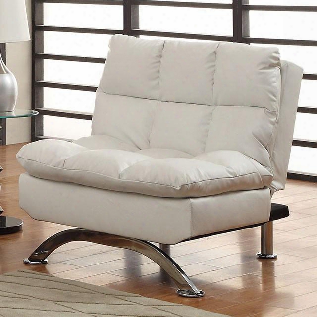 Aristo Collection Cm2906wh-ch 37" Chair With Chrome Legs Extra Support Legs And Leatherette Upholstery In