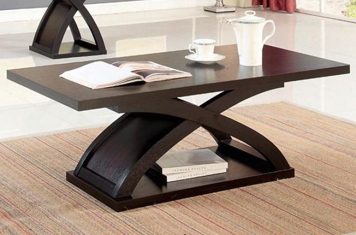 Arkley Collection Cm4641c 48" Coffee Table With Melamine Coating Top And X-shape Base Design In