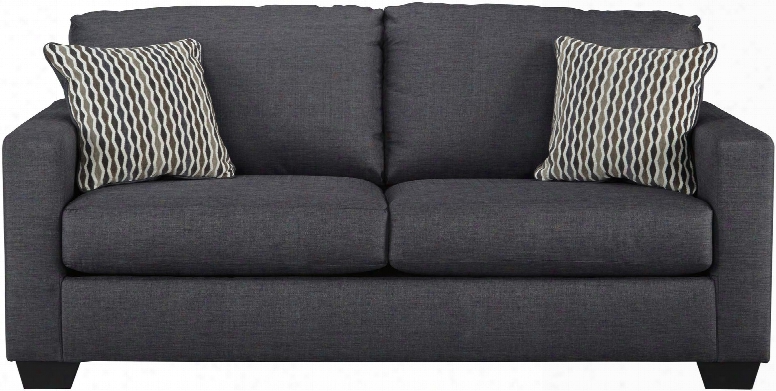 Bavello Collection 9730138 75" Sofa With Track Arms 2 Pillows And Loose Seat Cushions In Indigo-hue