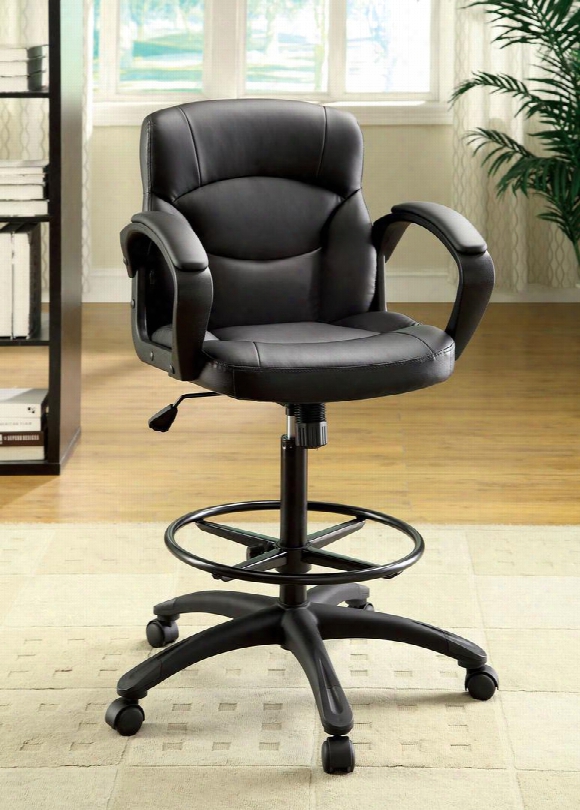 Belleville Cm-fc610 Ht. Adjustable Office Chair With Pneumatic Ht. Adjustable Seat Padded Armrests Padded Leatherette Chair Foot Ring In