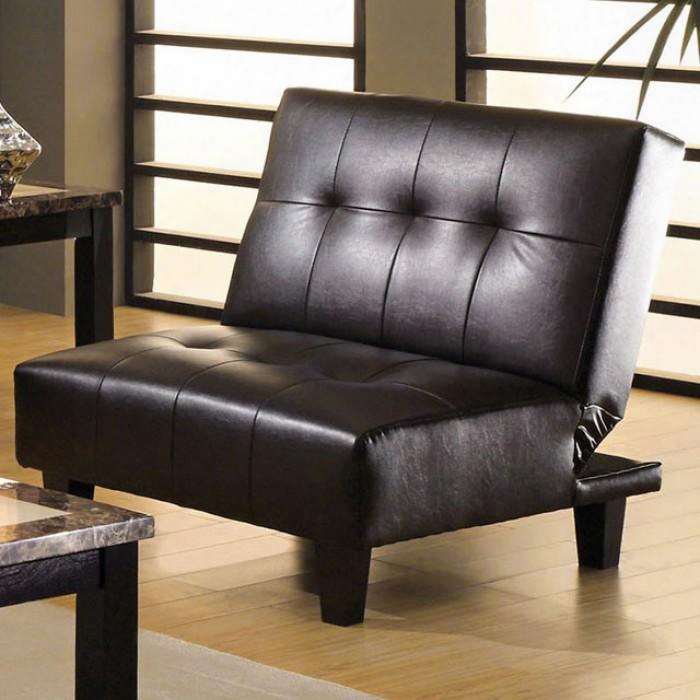 Belmont Collection Cm2565s-pu-ch 36" Chair With Leatherette Seat Extra Folding Leg And Tufted Detailing In