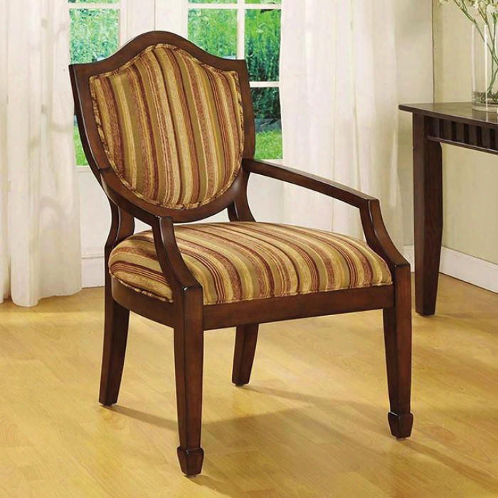 Bernetta I Cm-ac6026 Accent Chair With Medieval Design Solid Wood And Others Padded Fabric Seat Dark Walnut Finish In Dark
