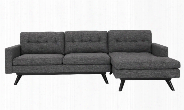 Blake Collection Tov-s113-s114-raf 2-piece Sectional With Rig Ht Arm Facing Chaise And Leeft Arm Facing Loveseat In Grey