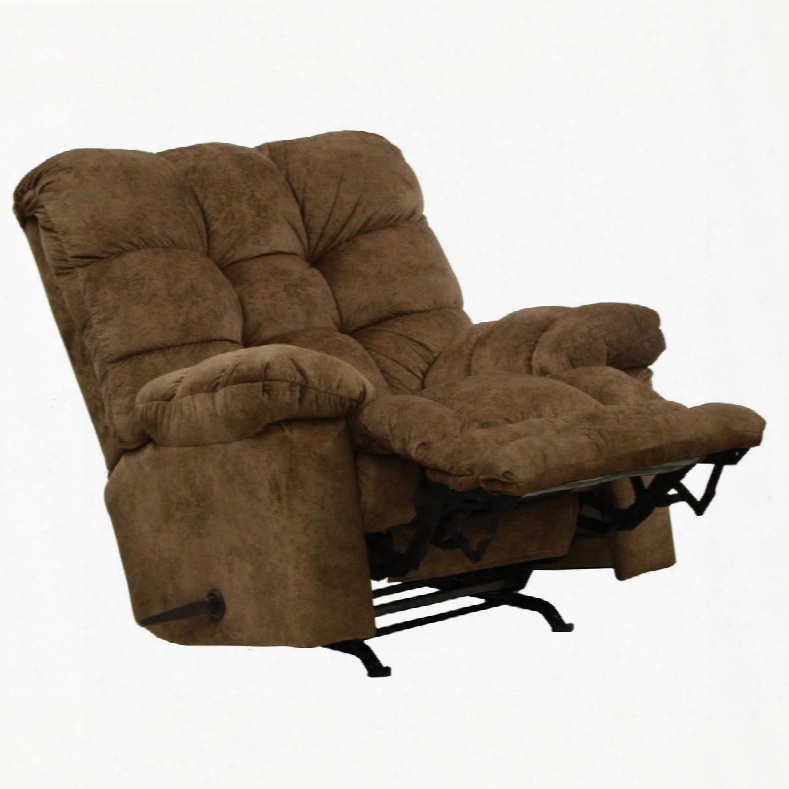 Bronson Collection 4690-2 2312-49 46" Chaise Rocker Recliner With Oversized X-tra Comfort Footrest Biscuit Back Design Coil Seating And Ultra Plush Suede